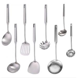 304 Stainless Steel Kitchen Utensil Sets , 8pcs Metal Cooking Utensils Set