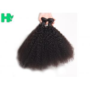 Black Natural Human Hair Extensions , 100% Virgin Peruvian Kinky Culry Hair