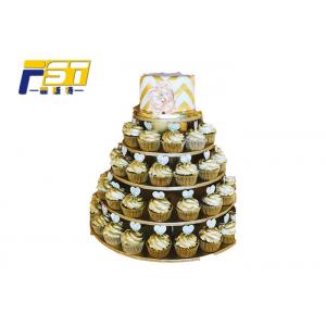 China CMYK Printing 3 Tier Cardboard Cupcake Stand Customized Providing Mockup Design supplier