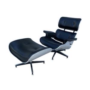 Vintage Aviator Mid Century Eames Leather Lounge Recliner Chair And Ottoman