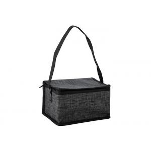 Black Food Non Woven Cooler Bag Recycle Insulated Tote Lunch Bag
