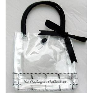 SGS 0.25mm Transparent PVC Tote Bag , Resealable Clear Plastic Tote Bags With Handles