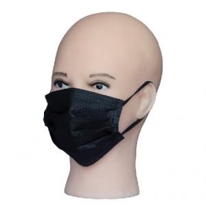 Non Woven Disposable Face Mask 3 Ply 25gr Black Color With Ear Loops