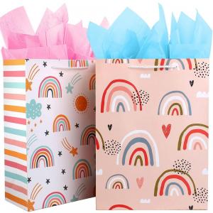 Portable Cartoon Cute Kids Party Gift Tote Paper Bag with CMYK 4 Color Offset Printing