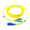 Single Mode Fiber Optic Patch Cord Duplex G652D 9 / 125 Yellow With E2000
