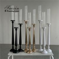 China Factory Custom Different Colors Glass Jars Tall Metal Candlesticks For Wedding Centerpieces on sale