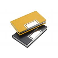 China Luxury PU Leather Magnetic Name Card Holder Debossing Logo Metal Card Case Wallet on sale