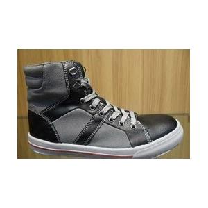 China Black / Gray Up Ankle Unisex Canvas Safety Shoes With Steel Cap supplier