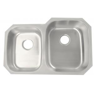 China 16 Gauge Steel Double Bowl Kitchen Sink Fully Insulated With Brushed Satin Finish supplier
