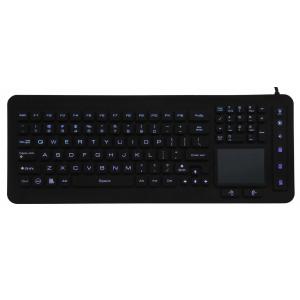Backlit silver nano antibacterial IP68 washable medical keyboard with mouse pad