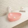 China Grey Color Acid Resistance Counter Top Wash Basin Smooth Ceramic Bathroom Sink wholesale