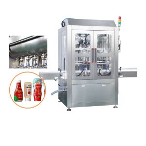 China Automatic Piston Pump Chop Pepper Sauce Mixing And Filling Machines on sale