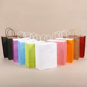 China Custom Logo Jewelry Clothes 100% Recyclable White Kraft Paper Shopping Bag supplier