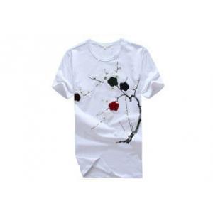 Summer Slim Fit Printed T - Shirts With Pattern / Custom Casual White Tee Shirt