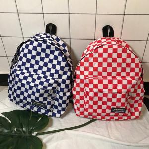 2018 new hip-hop fashion checkerboard circle label campus backpack for high school students