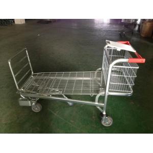 Heavy Duty Flat Casters Industrial Trolley 4 Swivel With Front Foldable Gate