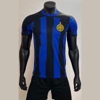 China Blue Black 100% Polyester Football Fan Jersey Resilient on sale