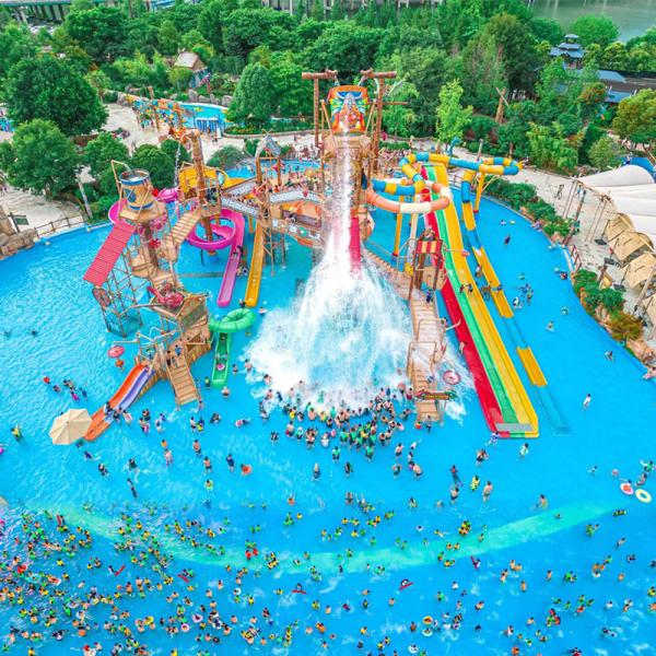 Customized Splash Water Playground Outdoor Fiberglass Water Slides