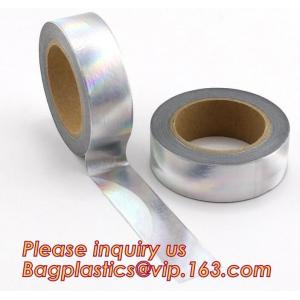 China foil washi tape holographic foil washi tape,Gold Laser Decorative Reflective Customized Washi Tape,Decorative Adhesive T supplier