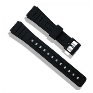 ROHS Approved Watches Spare Parts Black Silicone Band