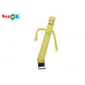 China Dancing Air Man Yellow Checked Fabric Inflatable Air Dancer Balloon For Stage Decoration supplier