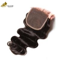 China Curly Remy Human Hair Lace Closure 10A 4x4 Silk Base on sale