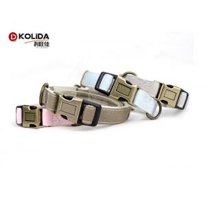 China Kolida Canvas Adjustable Dog Collar Traction Rope Pink / Brown / Blue / Grey supplier