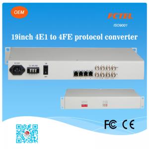 O ohm 4E1 da polegada 75 de FCTEL 19 a 4 ethernet dos portos 10/100Mbps isolou o conversor de protocolo