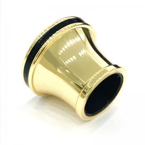 China Classic Gold Color With Black Color Zamak Aluminum Perfume Bottle Caps wholesale