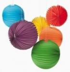 Chinese Colorful Round Decorative Hanging Paper Lanterns With Metal Wire