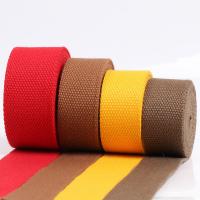 China Red Brown Polyester Cotton Ribbon Tape For Bags And Suitcases Handle on sale