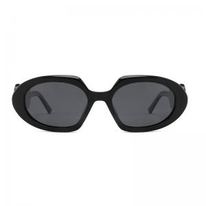 Black Goggles Sunglasses Women Men Retro Oval Acetate Sunglasses For Uv400 Protection