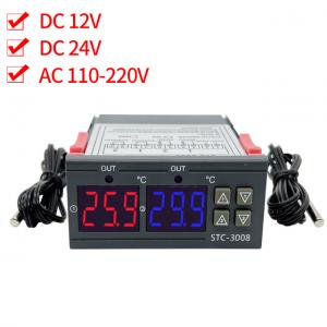 STC-3008 Digital Thermometer Controller Two Relay Output With Probe 12V 24V 220V