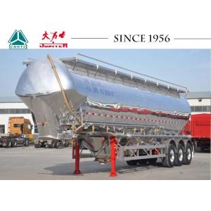 Light Aluminum Flour Bulk Cement Tanker Trailer W Type With Airbag Suspension