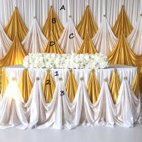 China New Wedding Decoration High Quality Silk Backdrop Rape Cross Valance Curtains Luxury Wedding Backdrop on sale
