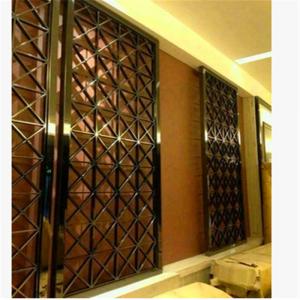 China decorative metal screen,304 stainless steel panel screen with bronze hairline plating wholesale