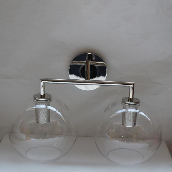 Modern Brass LED Wall Lamp with Glass Shade Warm White