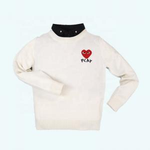 Children's fake-shirt faux shirt Collar neck long sleeve girls full needle Kid Knitted sweater