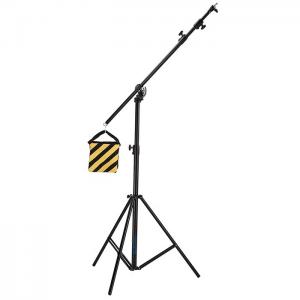 China Two Way Rotatable Aluminum Adjustable Tripod Boom Light Stand with Sandbag for Studio Photography Video supplier