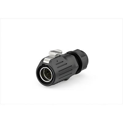 LP20 9-Pin 5A Signal Cable-to-Cable Waterproof Connector - Metal Shell, Plastic Interface, Solder Terminals