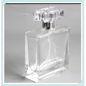 Square Perfume Spray Bottles Empty Glass Atomizer Container Clear 50ml Capacity