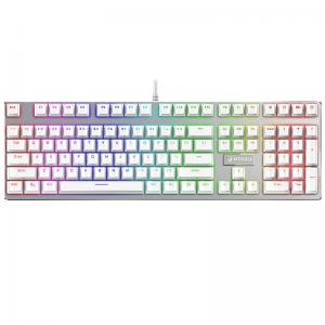 White Color RGB Backlit Gaming Keyboard 433 x 135 x 37.7 mm With Anti - Slip Rubber Feet