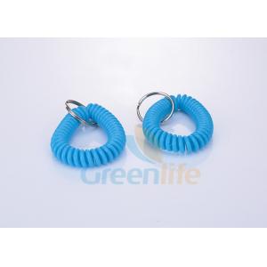China Protective Spiral Stretchy Wrist Keychains Durable Flat Weld For Badge Holder supplier