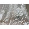 Embroidered Floral Sequin Tulle Lace Fabric For Bridal Couture Polyester Nylon