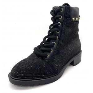 Customized Lace Up Womens Shoes Round Toe Shape With Mid Calf Height