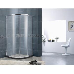 Round 6 mm Tempered Glass Shower Doors Sliding Chromed Profiles with Stainless Wheels