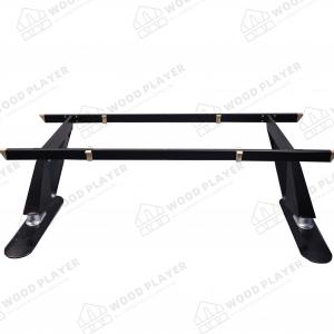 China Wrought Iron Crossed Steel Patio Table Legs Wood Grain supplier