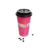 Customized logo disposable double-layer hot drink coffee cup with water-based coating and lid