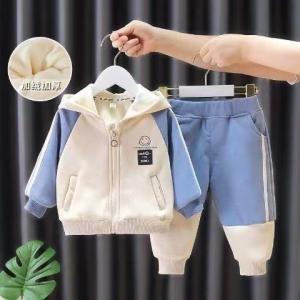 China Breathable Cotton Primary Children'S Clothing Boys' Hooded Suit With Zipper supplier