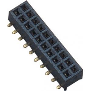 China Dual 2*10 Pin Female Pin Header Connector 1.27mm 180° SMT PA9T Black supplier